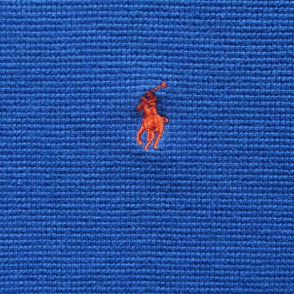 Polo Ralph Lauren Blue & Orange Cotton Crewneck Long Sleeve Sweater L - Picture 6 of 7